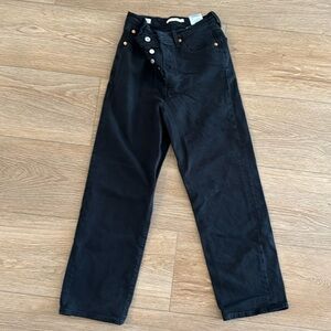 Women’s Levi’s Ribcage straight jeans black size 28x27